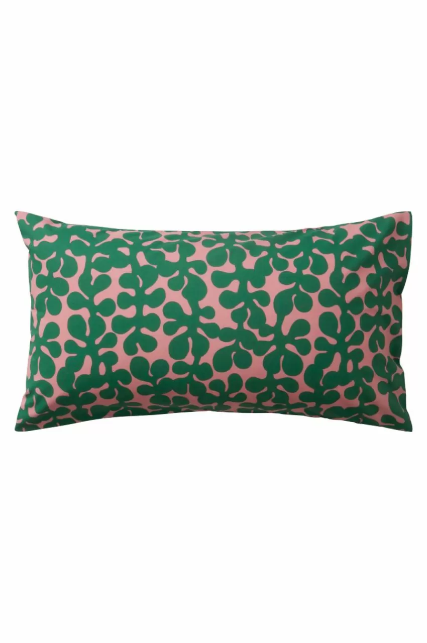 Örngott*Jotex KNOTA 90x50 Cm Ekologisk örngott Rosa/grön