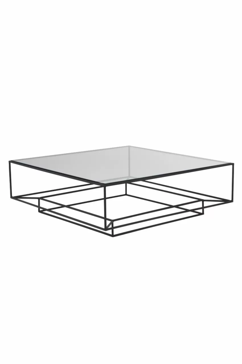 Bord*Jotex LAKELAND Soffbord 102x102 Cm Glas/svart