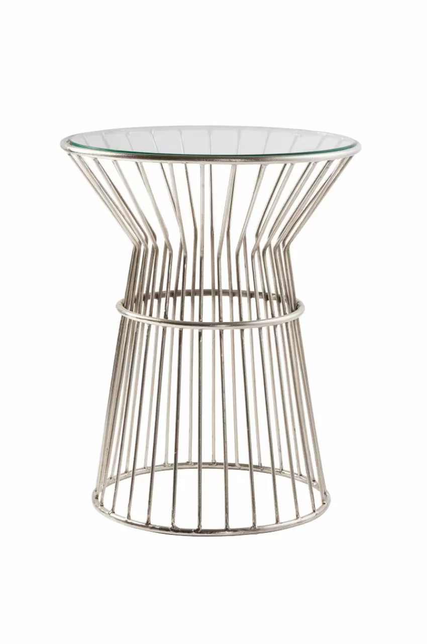 Bord*Jotex LARINO Sidobord ø 49 Cm Glas/krom