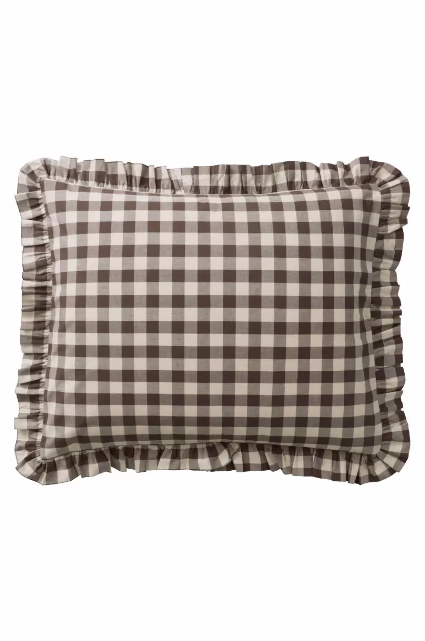 Örngott*Jotex LAUREN FRILL örngott Med Volang Ekologisk 60x50 Cm Brun/beige