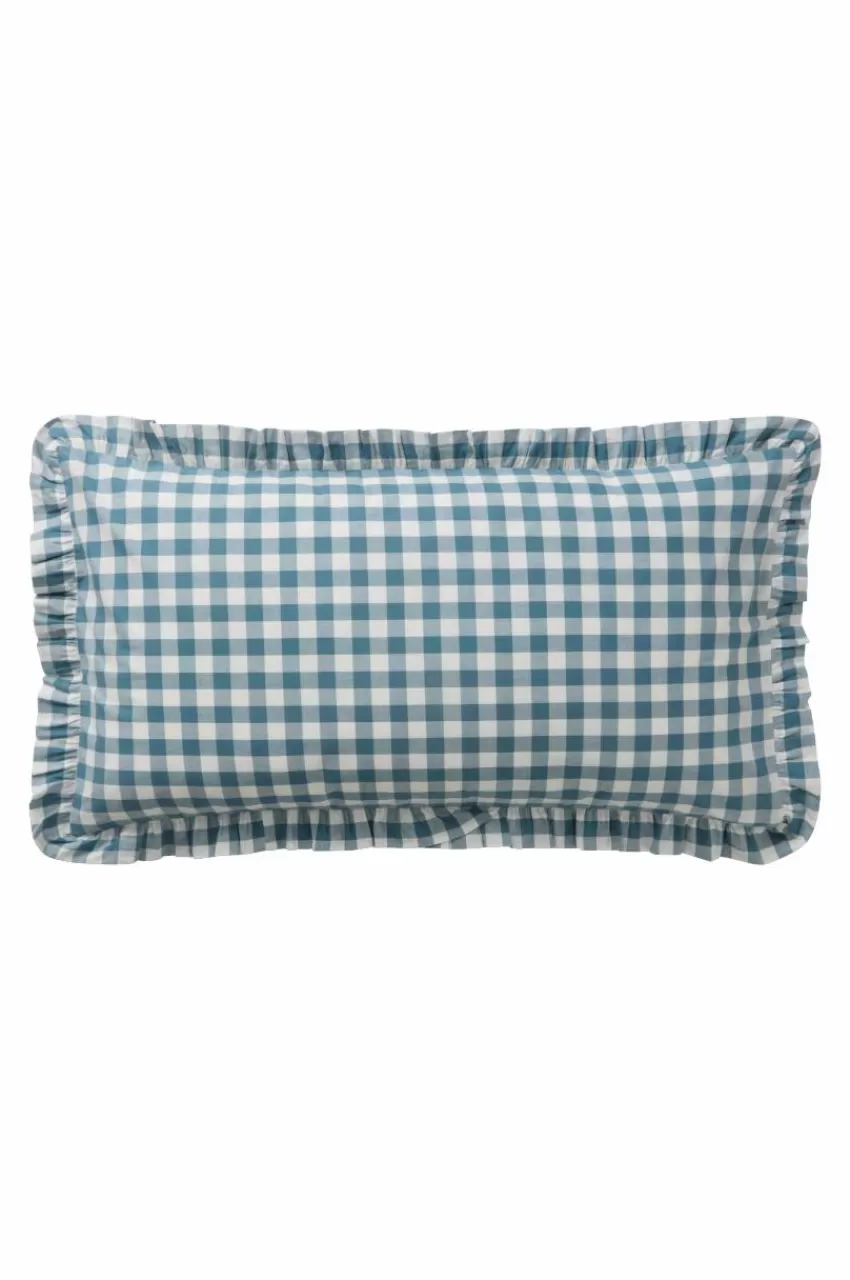Örngott*Jotex LAUREN FRILL örngott Med Volang Ekologisk 90x50 Cm Blå/vit