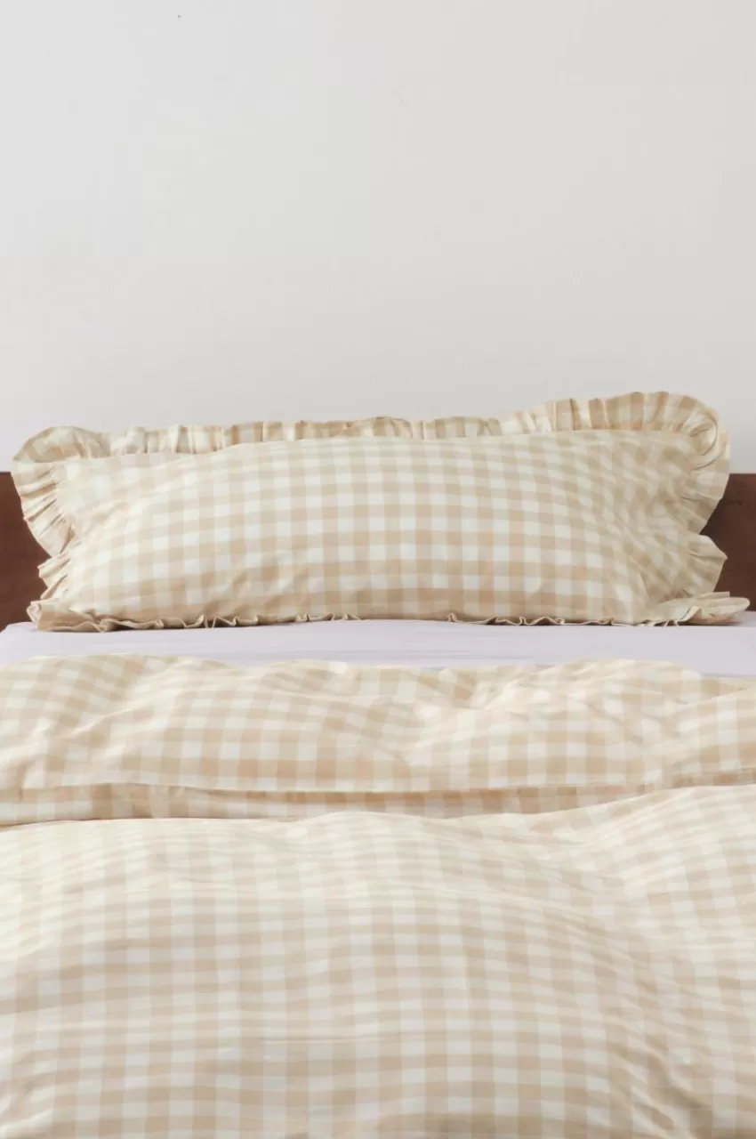 Örngott*Jotex LAUREN FRILL örngott Med Volang Ekologisk 90x50 Cm Beige/vit