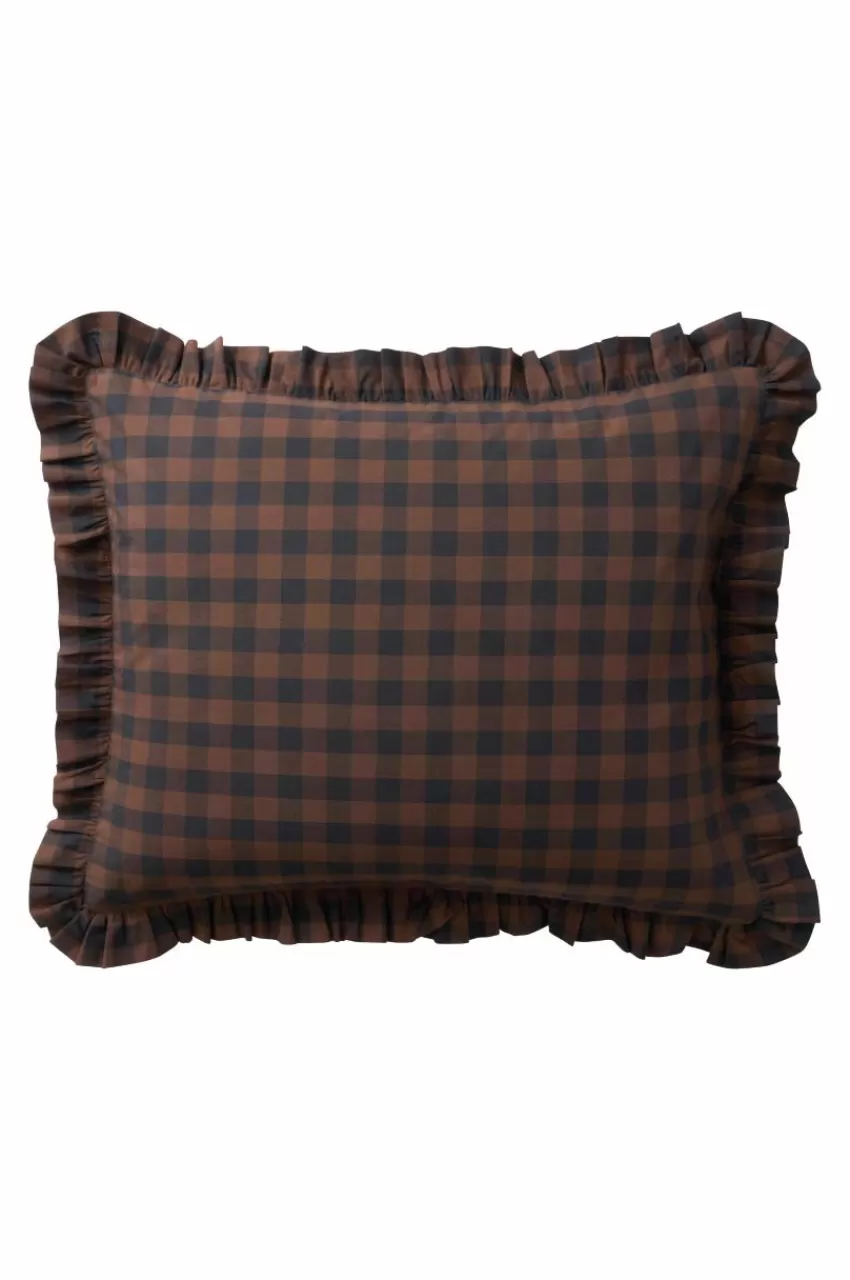 Örngott*Jotex LAUREN FRILL örngott Med Volang Ekologisk 60x50 Cm Brun/svart