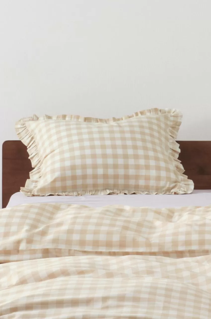 Örngott*Jotex LAUREN FRILL örngott Med Volang Ekologisk 60x50 Cm Beige/vit