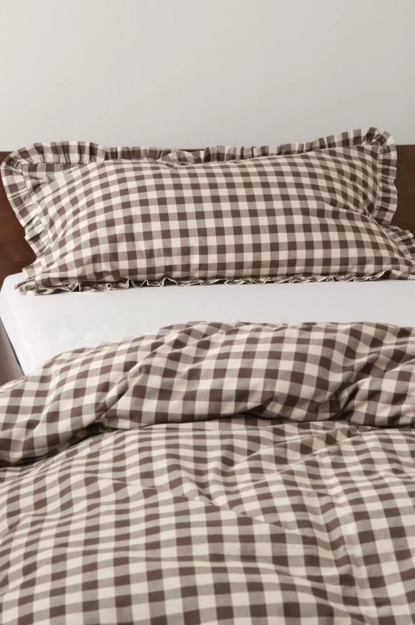 Örngott*Jotex LAUREN FRILL örngott Med Volang Ekologisk 90x50 Cm Brun/beige
