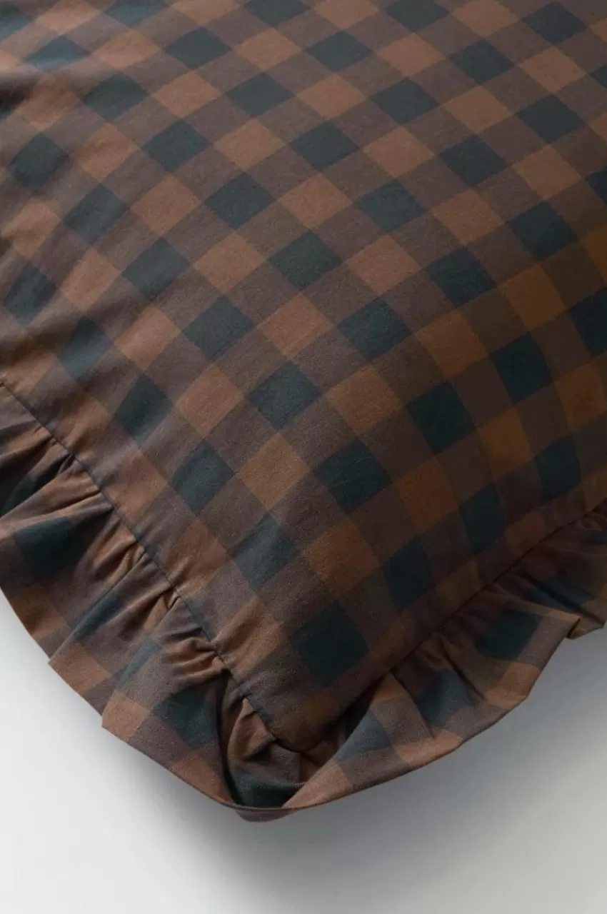 Örngott*Jotex LAUREN FRILL örngott Med Volang Ekologisk 90x50 Cm Brun/svart