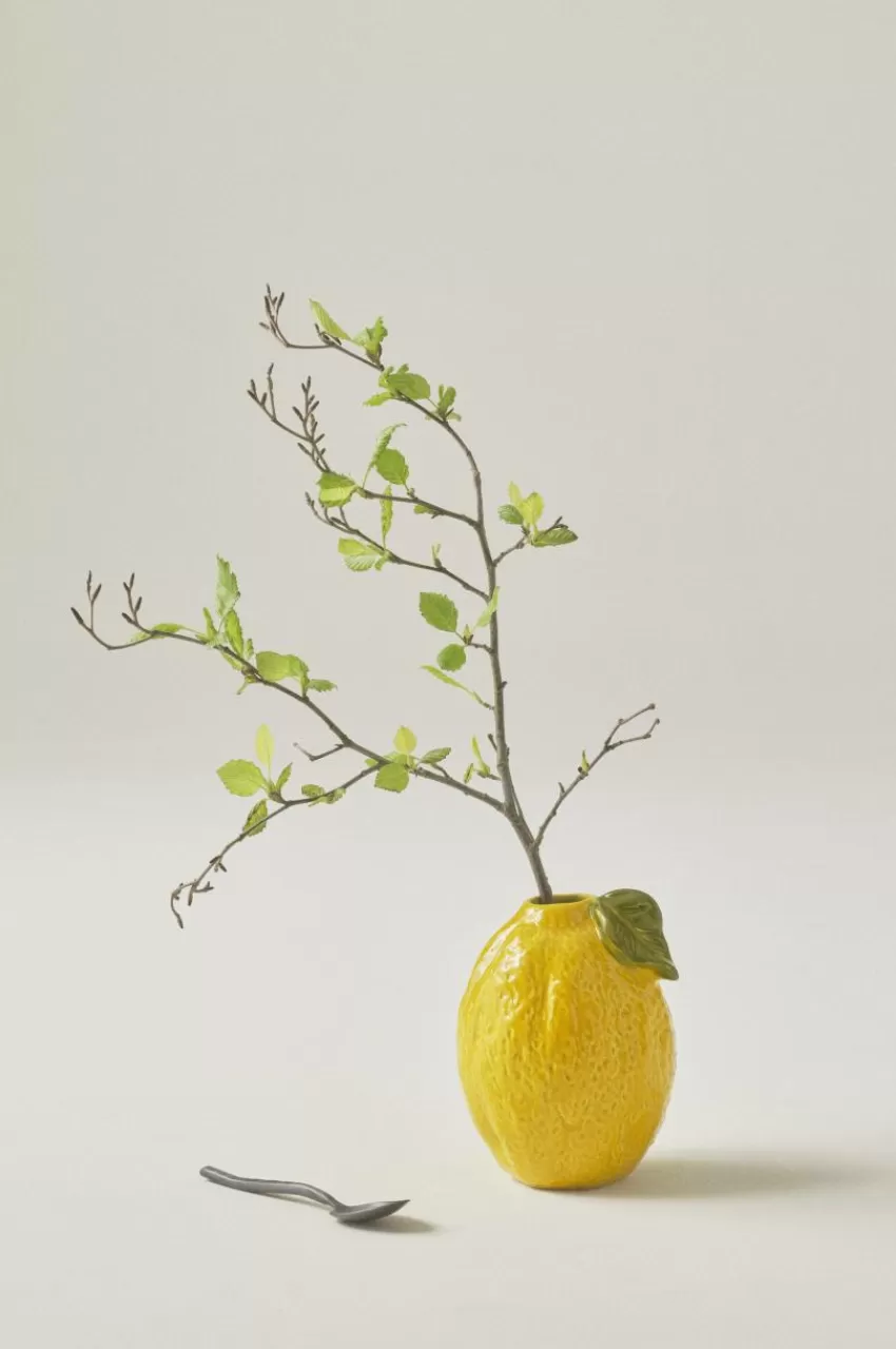 Vaser*Jotex LIMONE Vas - Höjd 19 Cm Gul/grön