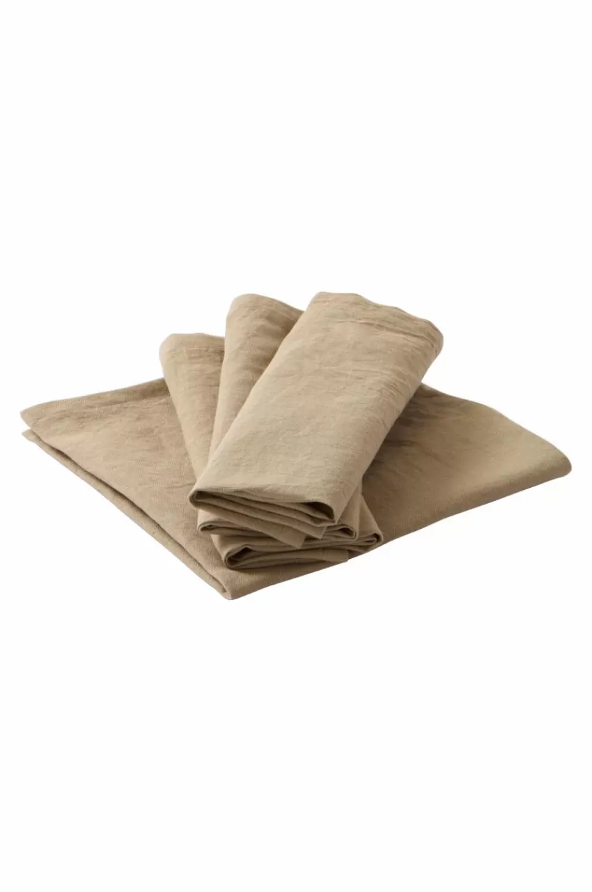 Servetter*Jotex LINA Servett Linnemix 4-pack Salviagrön