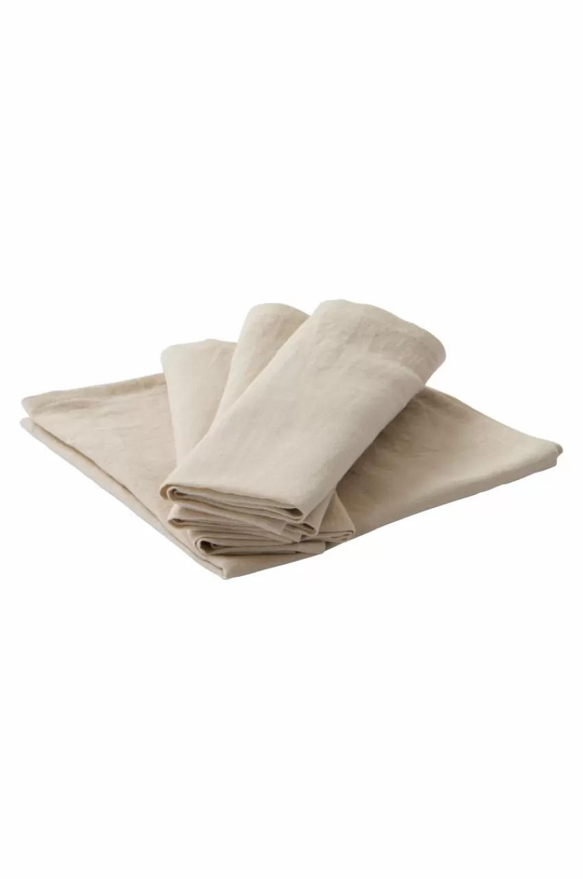 Servetter*Jotex LINA Servett Linnemix 4-pack Linnebeige