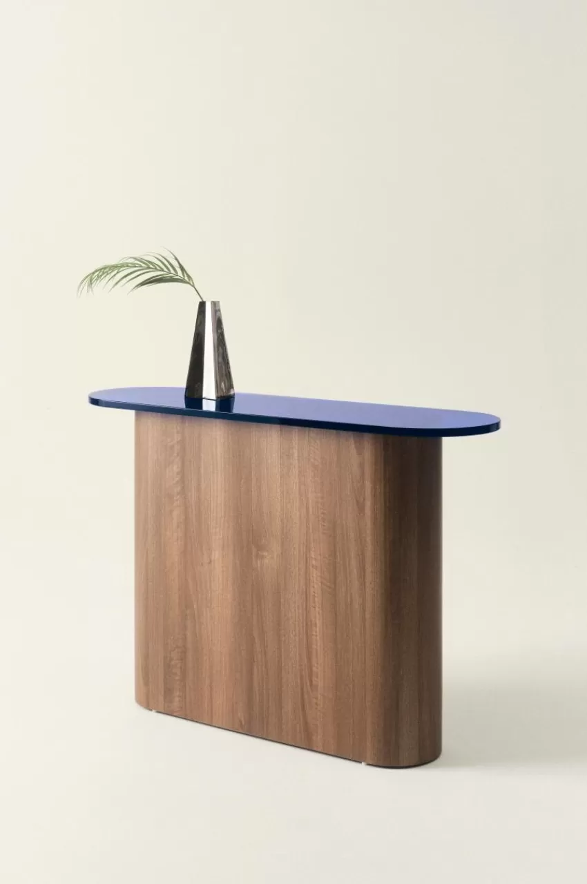 Bord*Jotex LIVI Sideboard 35x120 Cm Blå/valnöt