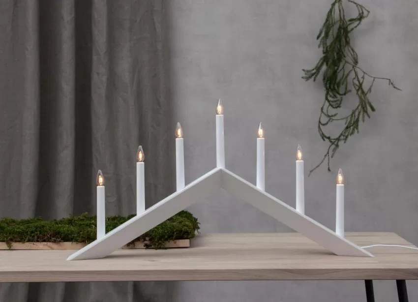 Julbelysning*Jotex Ljusstake Arrow Vit