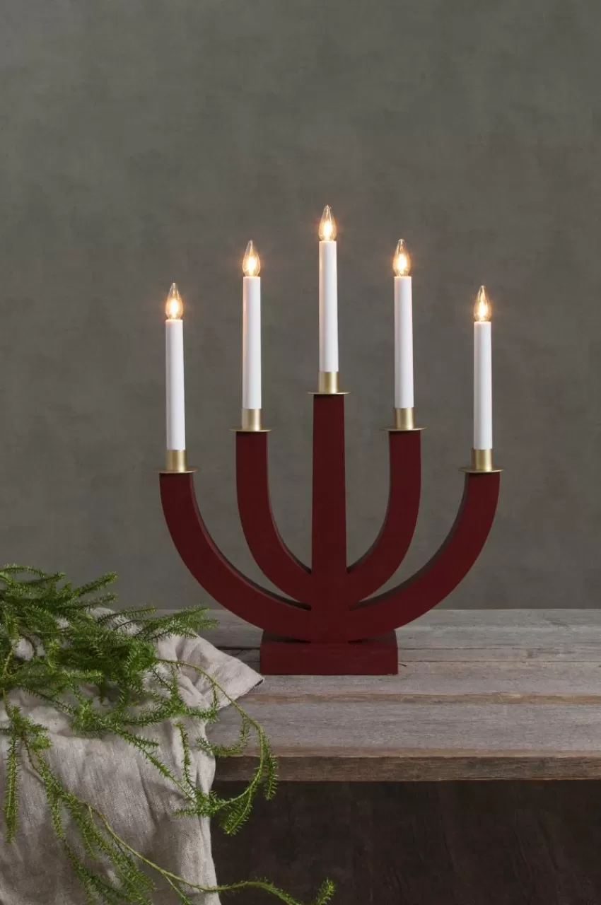 Julbelysning*Jotex Ljusstake Eli Röd