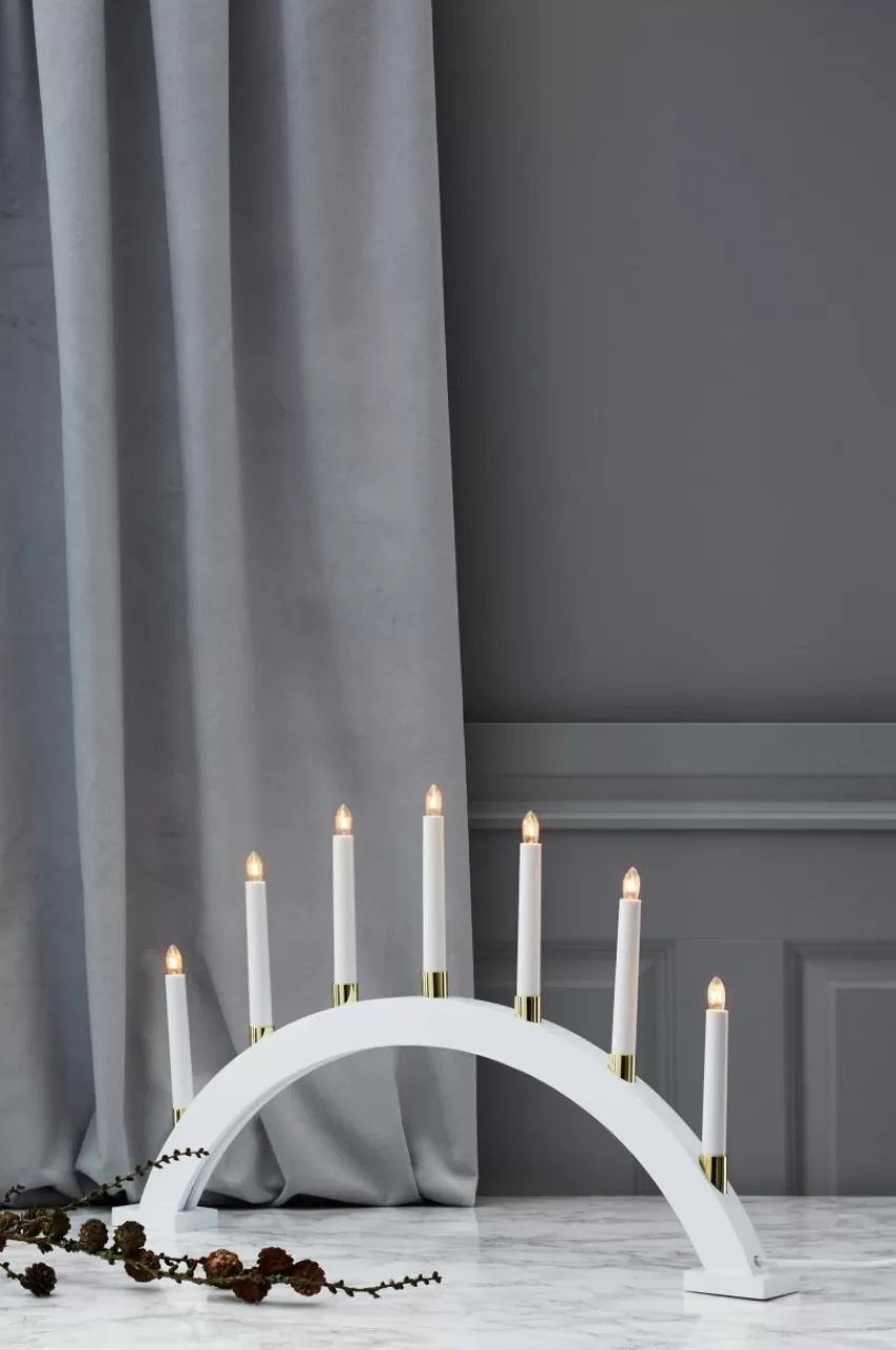 Julbelysning*Jotex Ljusstake Gillian Bow 40 Cm Vit