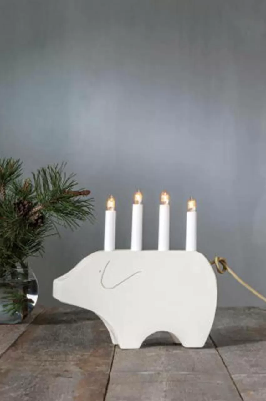Julbelysning*Jotex Ljusstake Gry Höjd 28 Cm White