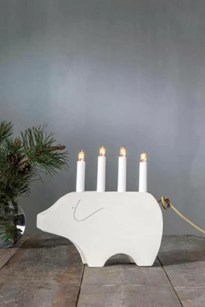 Julbelysning*Jotex Ljusstake Gry Höjd 28 Cm White