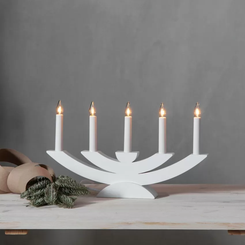 Julbelysning*Jotex Ljusstake Navida 24cm Vit