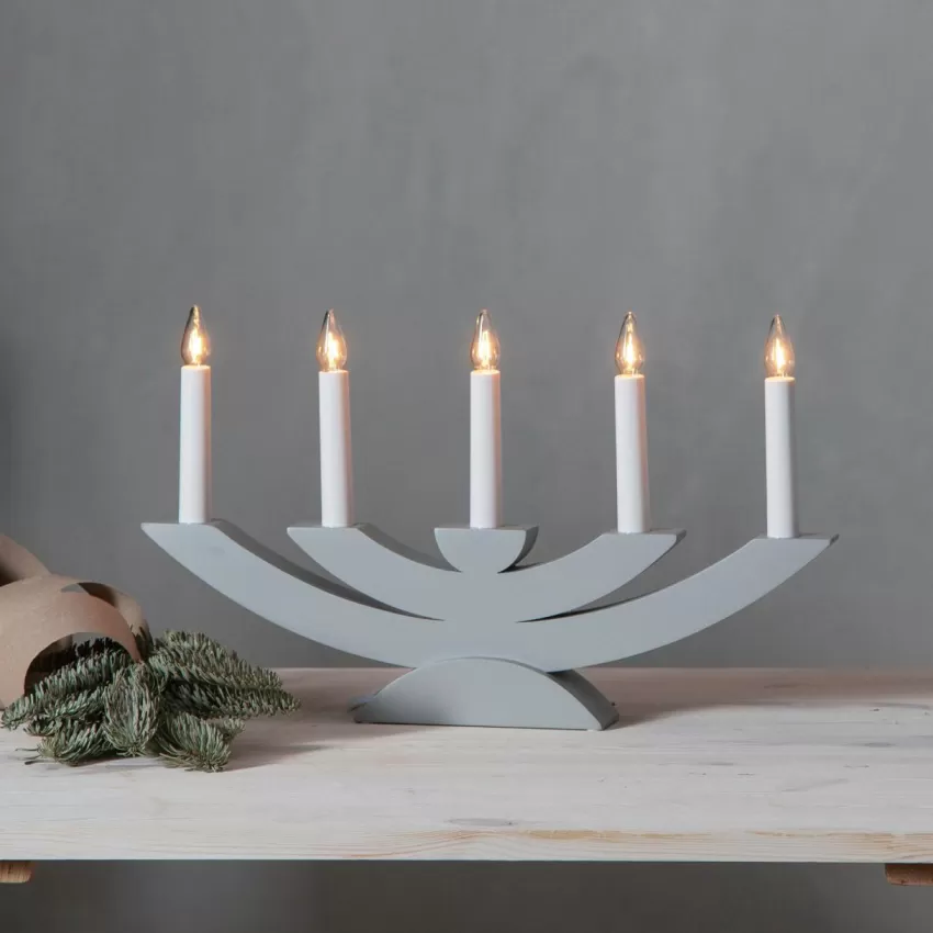 Julbelysning*Jotex Ljusstake Navida 24cm Grå