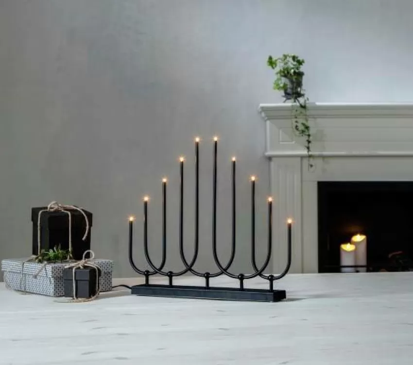 Julbelysning*Jotex Ljusstake Novum Höjd 39 Cm Svart
