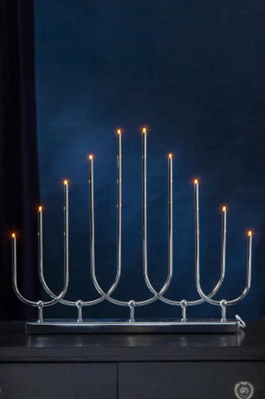 Julbelysning*Jotex Ljusstake Novum Höjd 39 Cm Krom