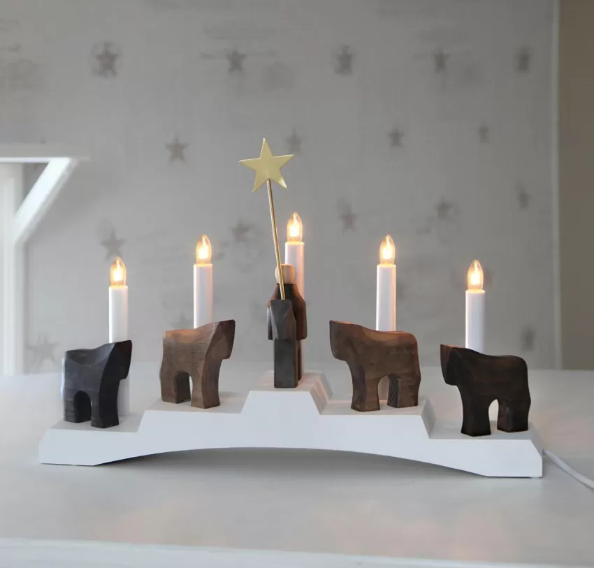 Julbelysning*Jotex Ljusstake Staffans Fålar Vit