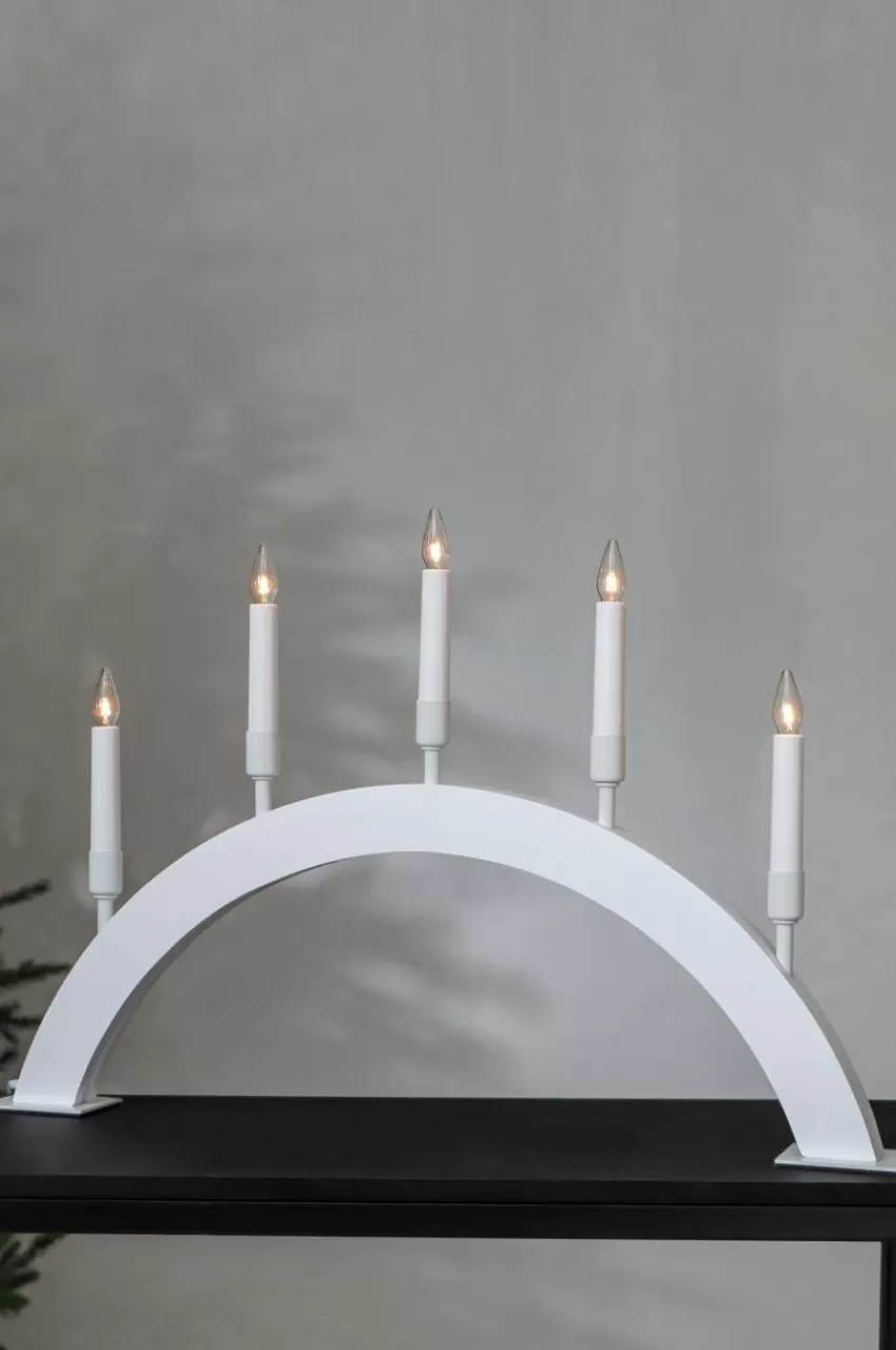 Julbelysning*Jotex Ljusstake Vind Höjd 38 Cm White