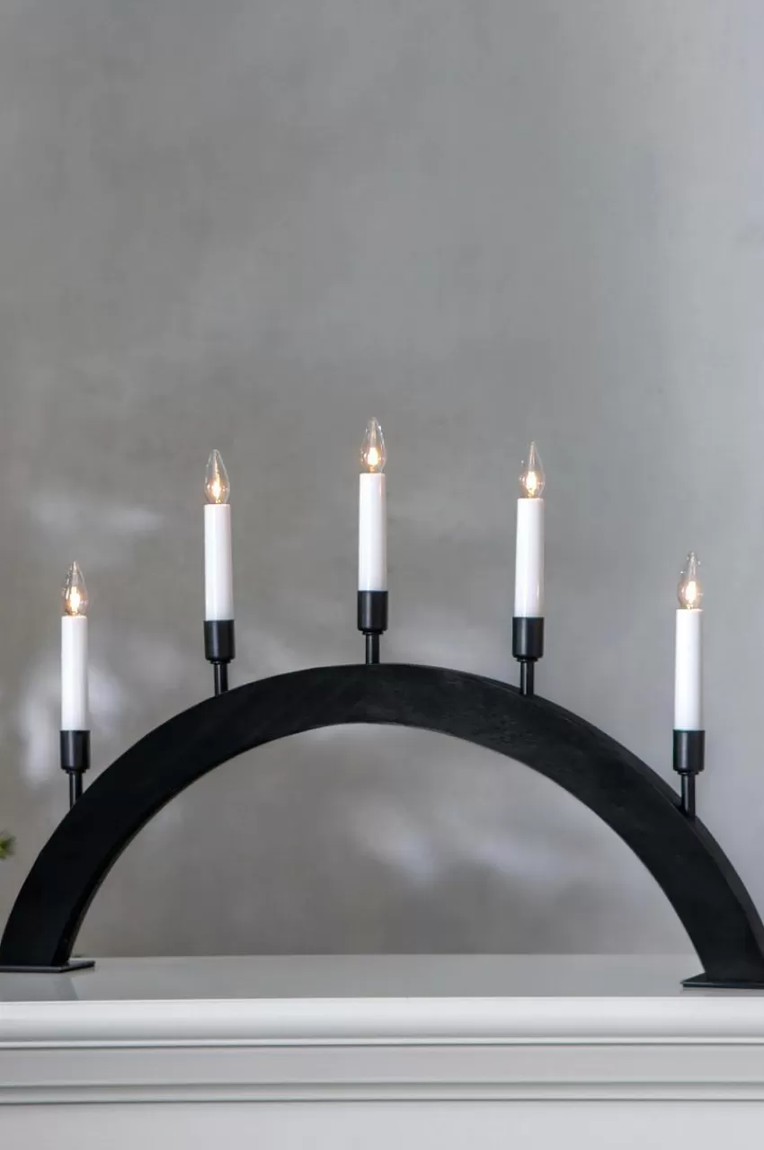 Julbelysning*Jotex Ljusstake Vind Höjd 38 Cm Black
