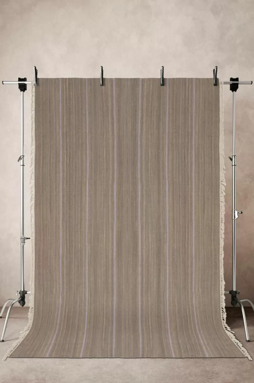 Ullmattor*Jotex LORI STRIPE 02 Ullmatta 200x300 Cm Grå/ljuslila