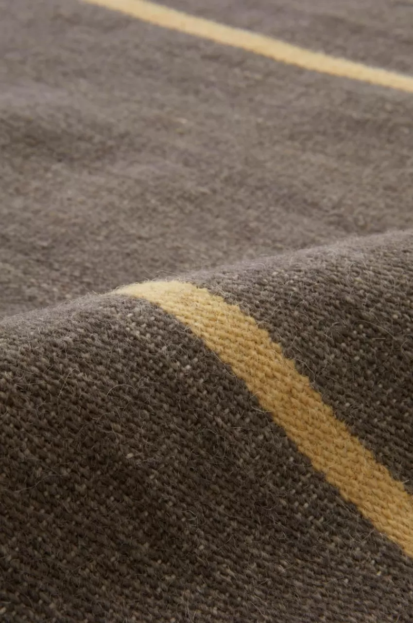 Ullmattor*Jotex LORI STRIPE 02 Ullmatta 200x300 Cm Mörkgrå/gul