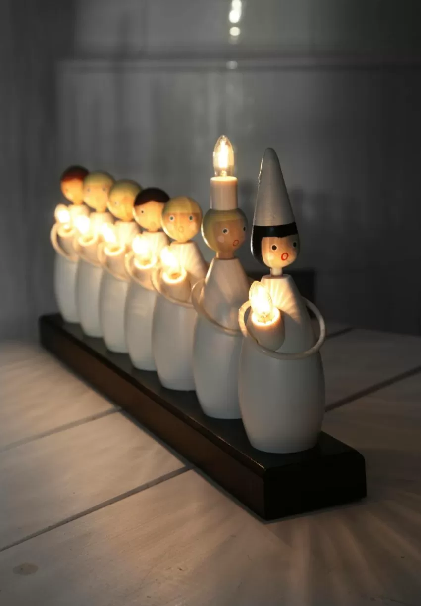 Julbelysning*Jotex LUCIATÅG Ljusstake Vit/svartmönstrad