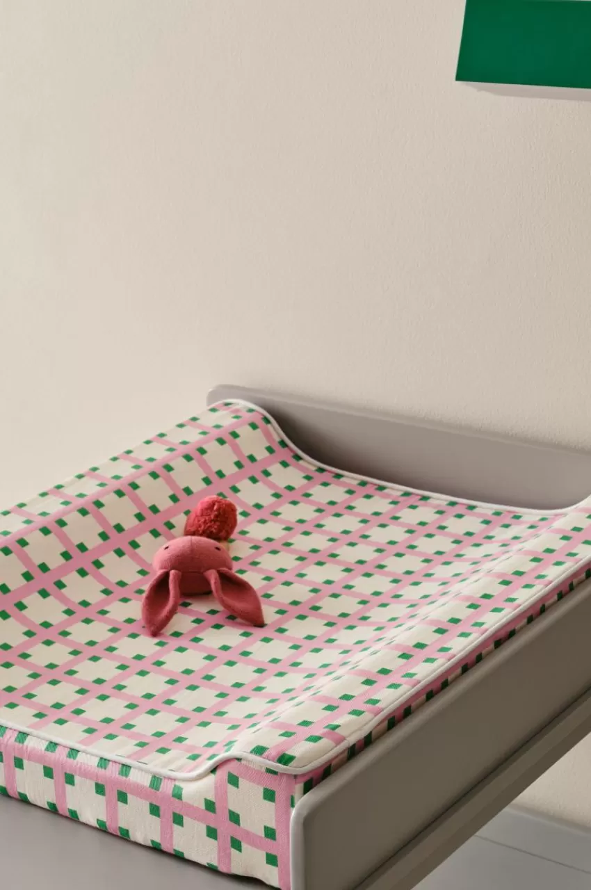 Barnsängkläder*Jotex LUTZ Skötbädd Rosa/grön