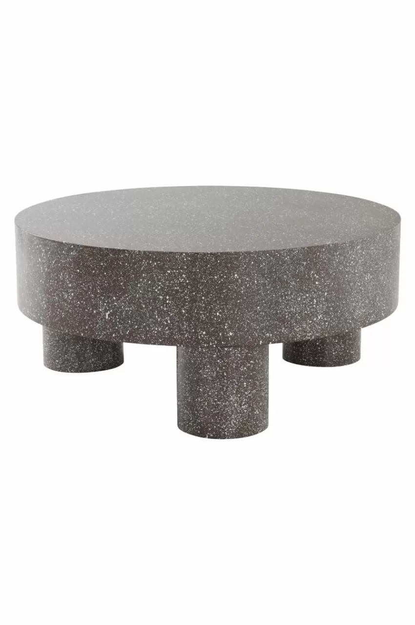 Bord*Jotex MALARO Soffbord ø 90 Cm Mörkgrå terrazzo