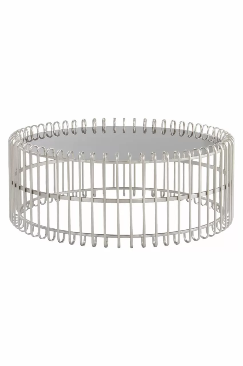 Bord*Jotex MANNHEIM Soffbord ø 90 Cm Silver/svart glas