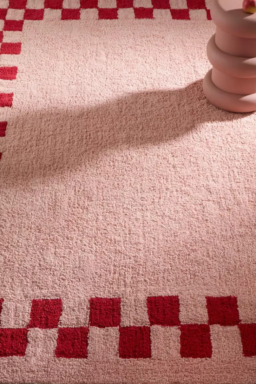 Bomulls- & Trasmattor*Jotex MAPLE Kvadratisk Luggmatta 250x250 Cm Rosa/röd