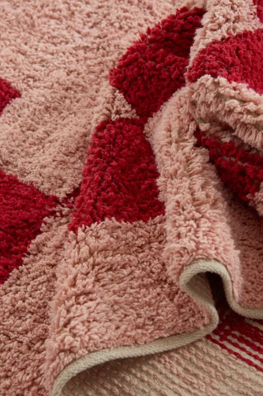 Bomulls- & Trasmattor*Jotex MAPLE Kvadratisk Luggmatta 250x250 Cm Rosa/röd
