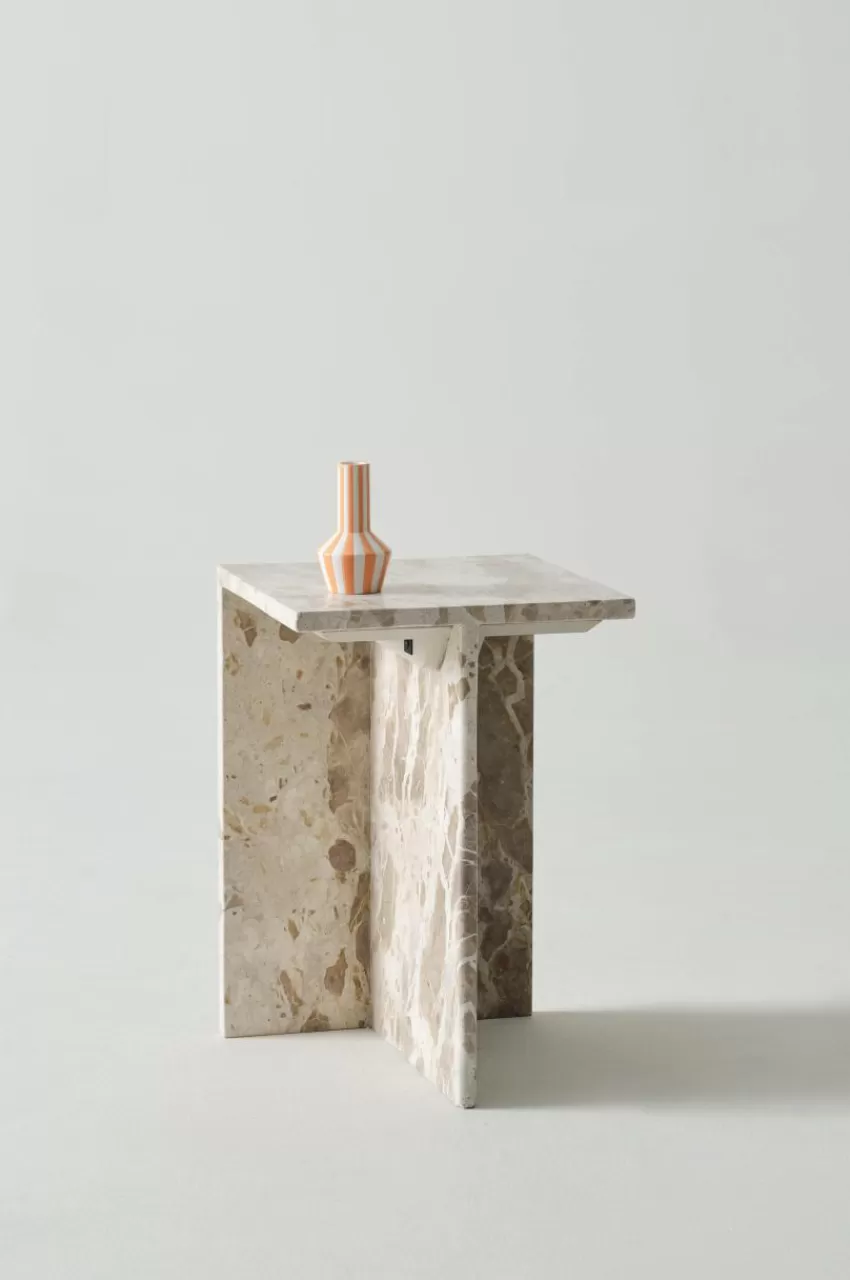 Bord*Jotex MELETO Sidobord Marmor 35x35 Cm Beige marmor