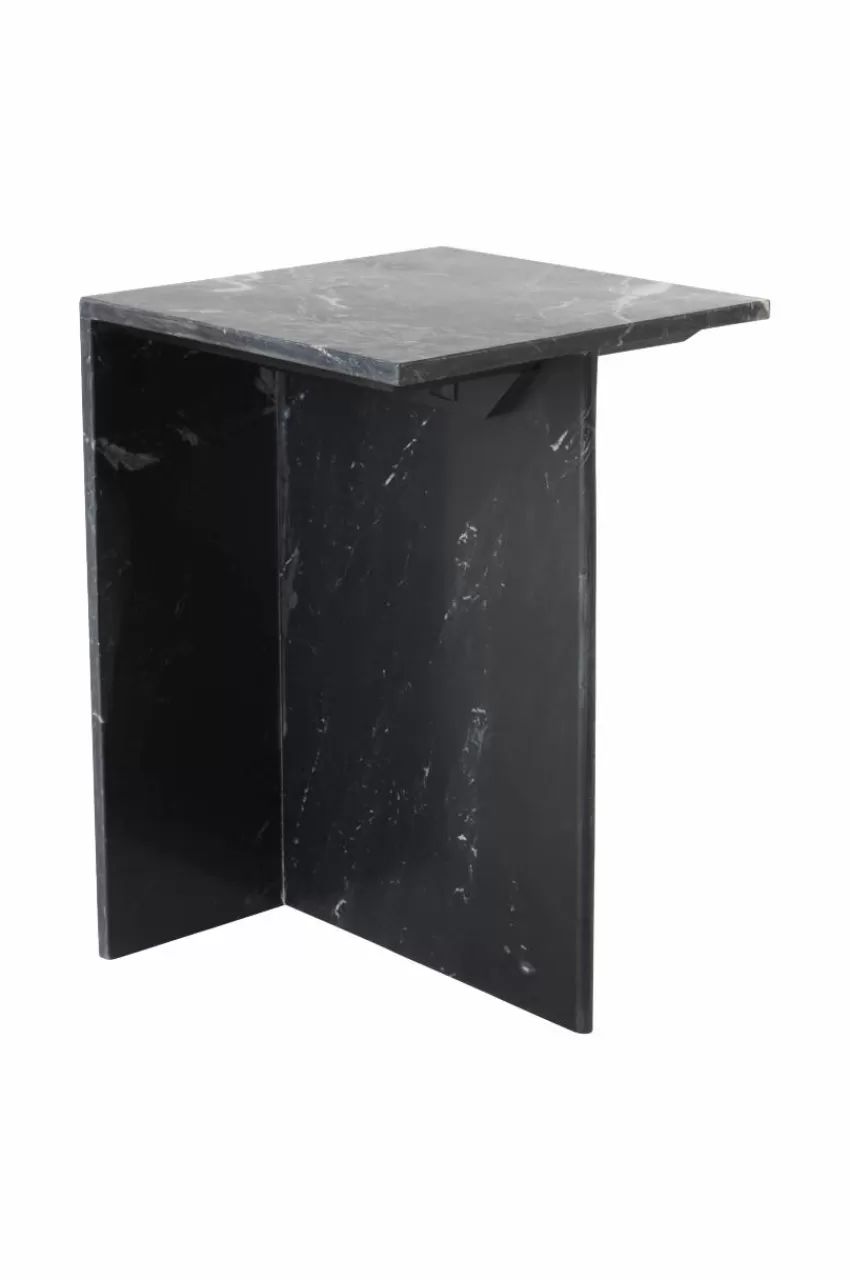 Bord*Jotex MELETO Sidobord Marmor 35x35 Cm Svart marmor