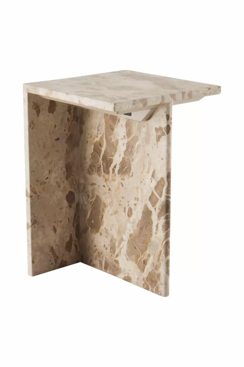 Bord*Jotex MELETO Sidobord Marmor 35x35 Cm Beige marmor