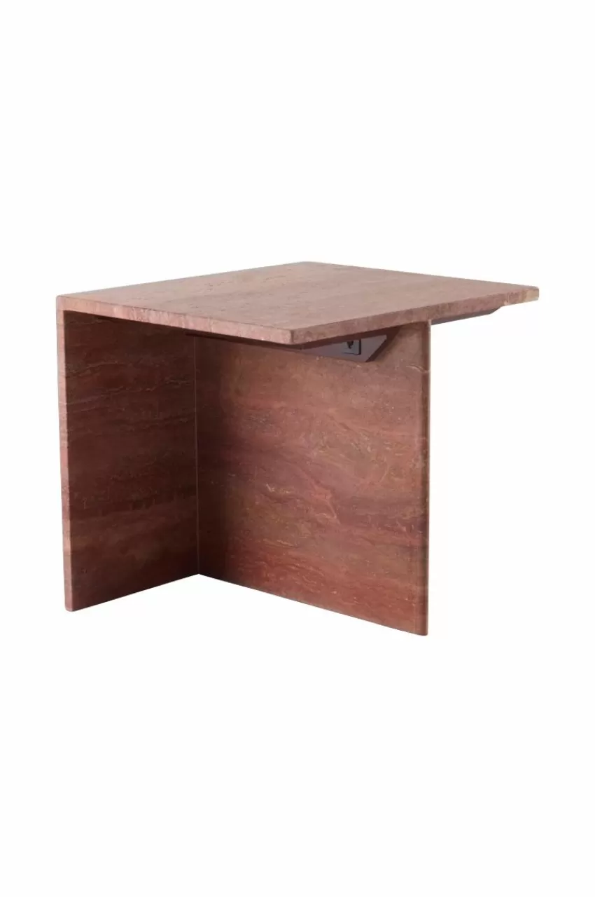 Bord*Jotex MELETO Sidobord Travertine 40x45 Cm Röd travertine