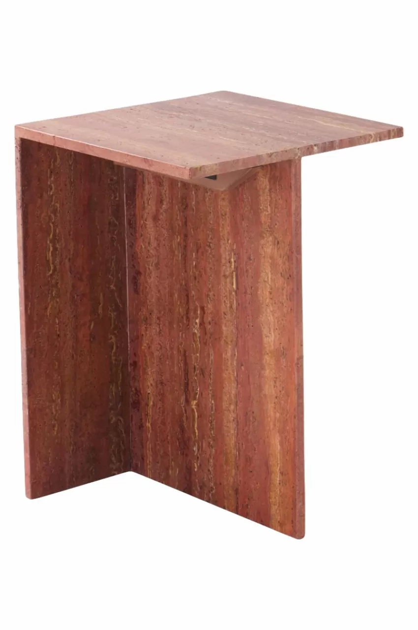 Bord*Jotex MELETO Sidobord 35x35 Cm Röd travertine