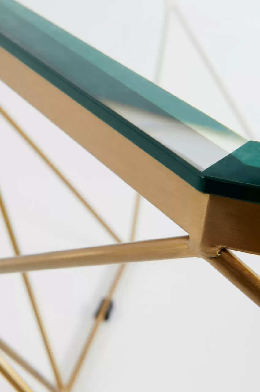 Bord*Jotex MERANO Soffbord ø 98 Cm Mässing/glas