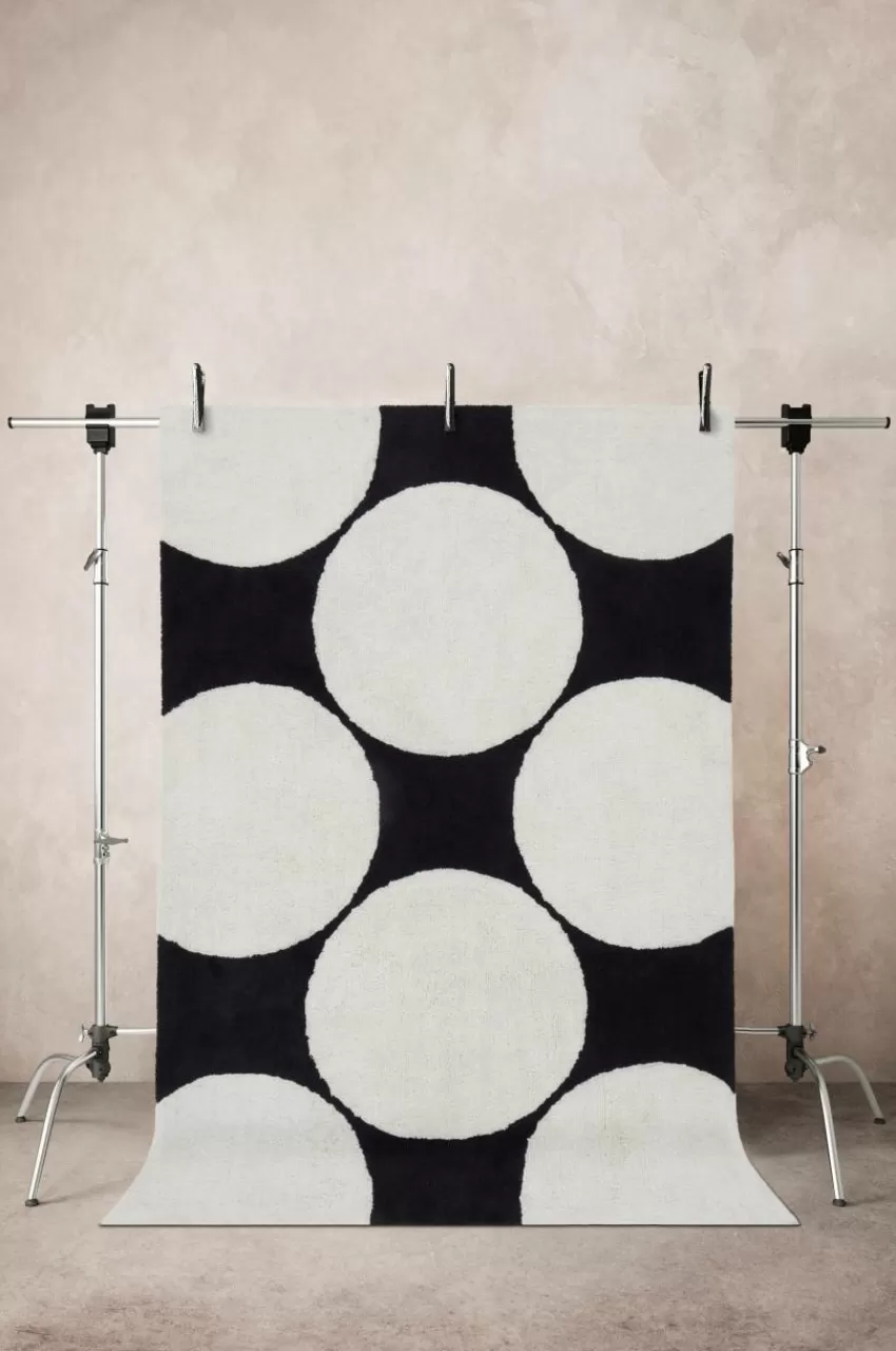 Bomulls- & Trasmattor*Jotex MILLI Bomullsmatta 170x240 Cm - Ekologisk Svart/Vit