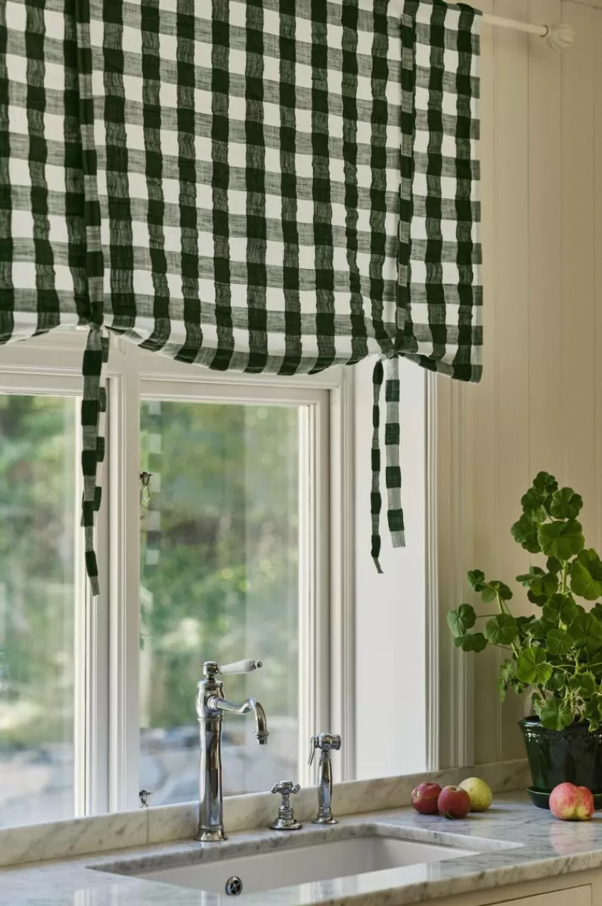 Hissgardiner*Jotex MIMMI Roll Up-gardin Grön/vit