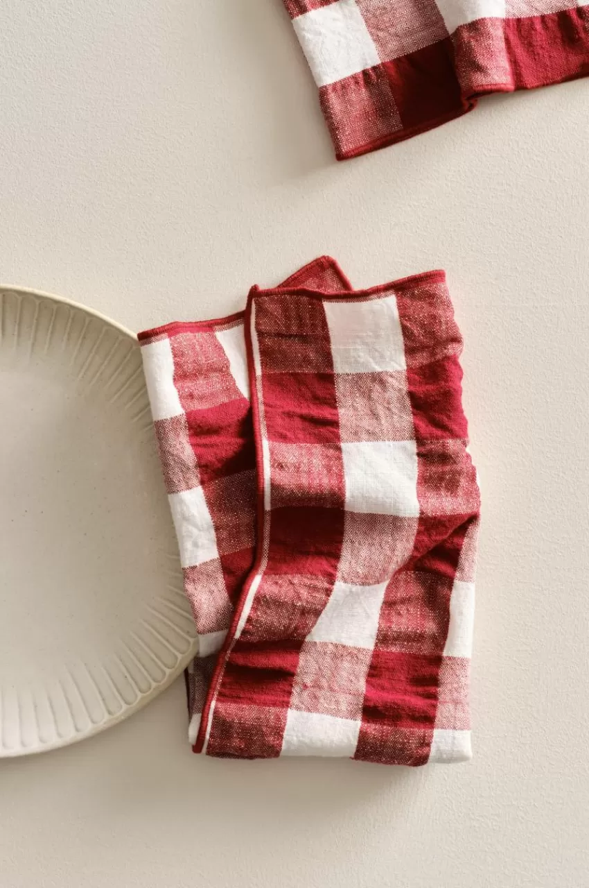 Servetter*Jotex MIMMI Servett 2-pack Röd/vit