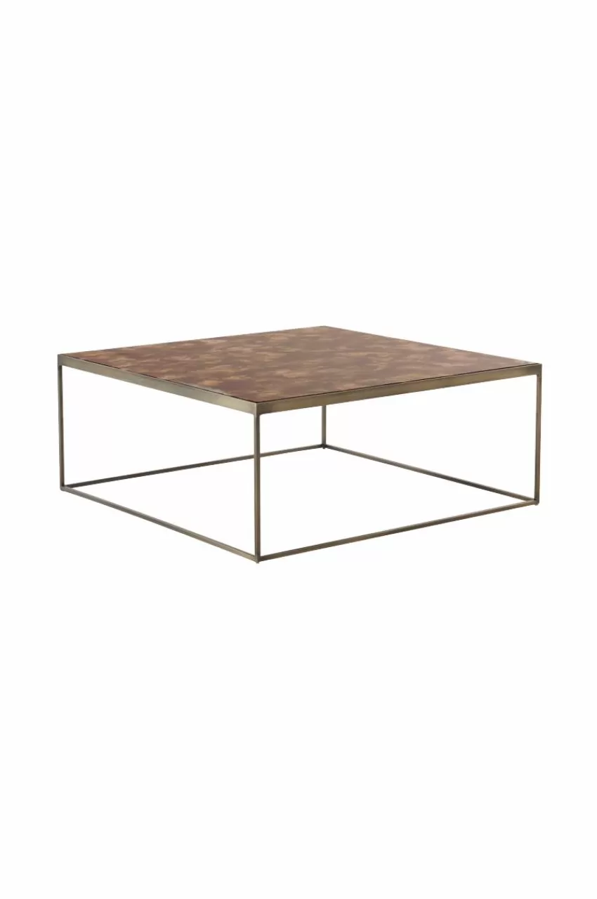 Bord*Jotex MOLISE Soffbord 81x81 Cm Brun/mässing