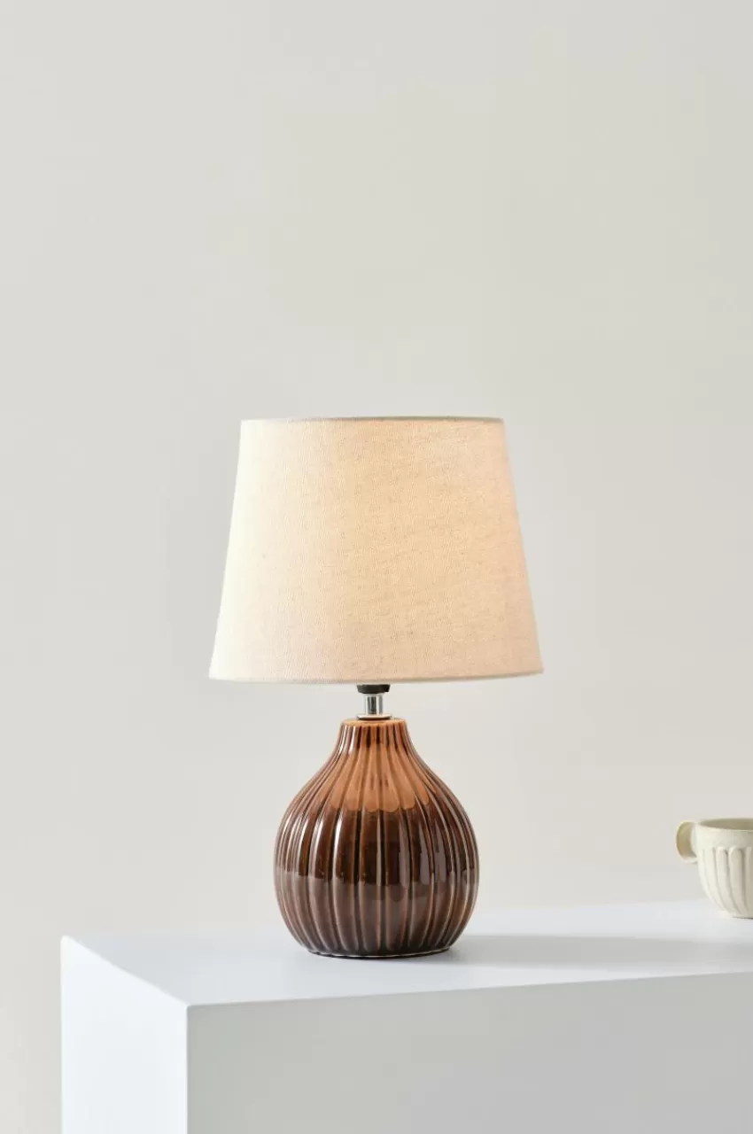 Bordslampor*Jotex MONA Bordslampa Brun/naturvit