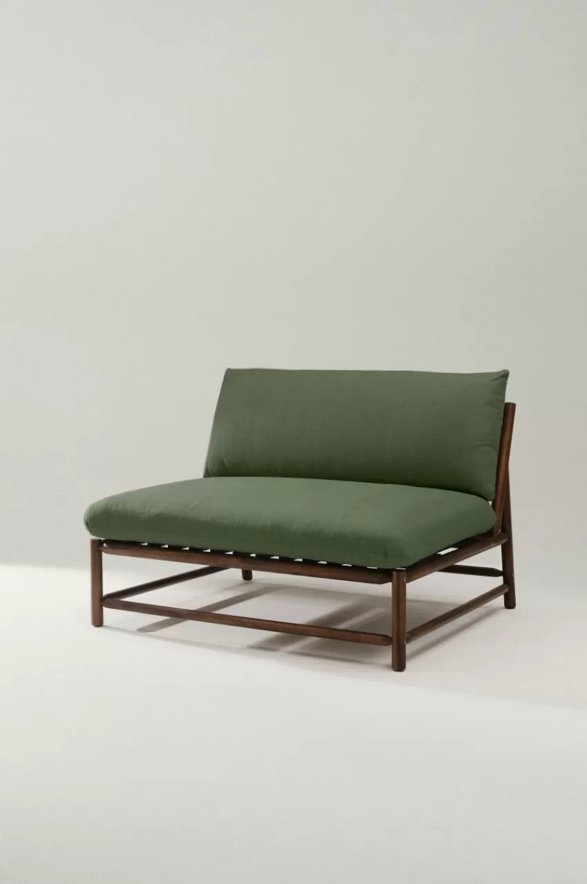 Utesoffor & Utebänkar | Utemöbler*Jotex MONTEGO Soffmodul Teak/mörkgrön