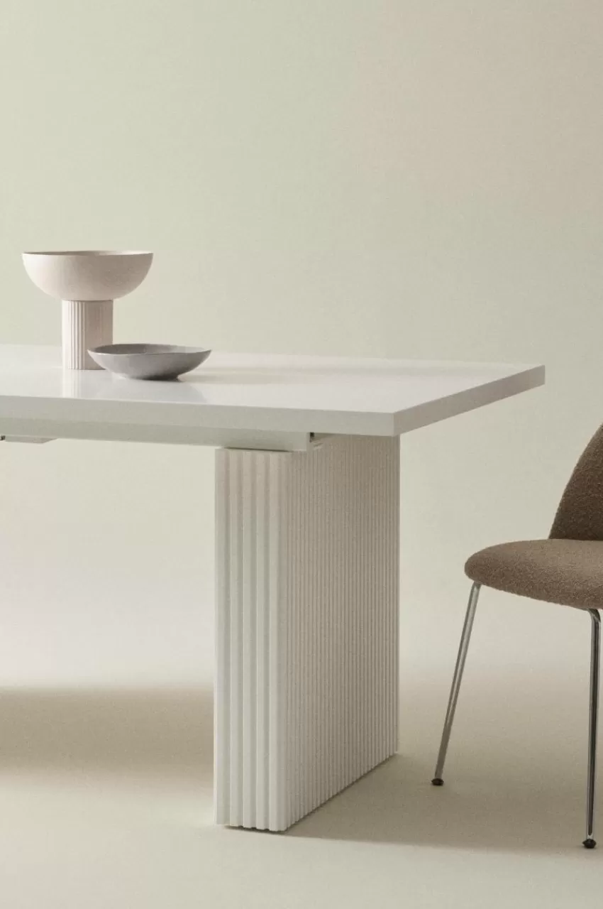 Bord*Jotex PALANZO Matbord Med Iläggsskiva 105x196+45 Cm Matt vit