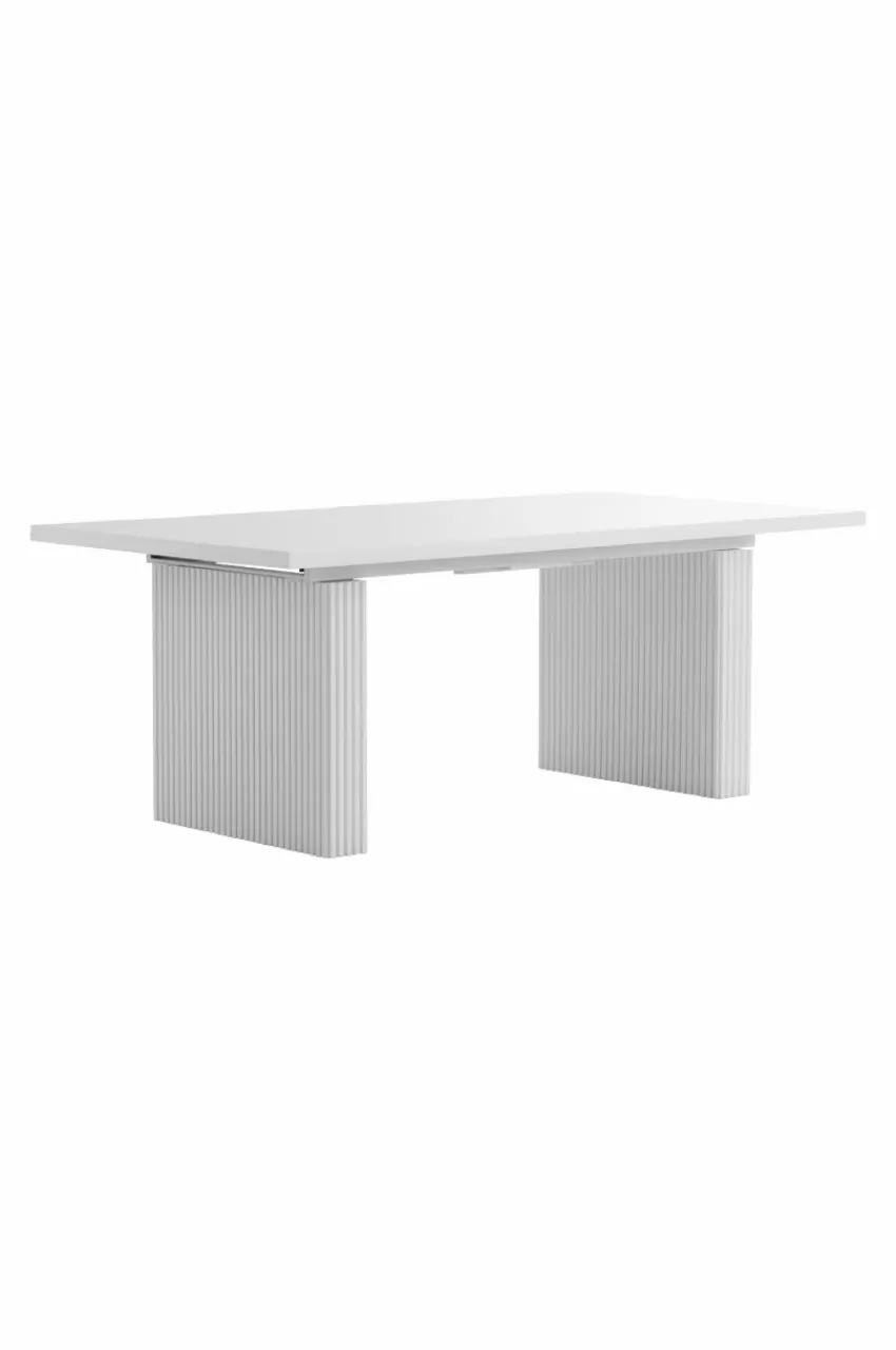 Bord*Jotex PALANZO Matbord Med Iläggsskiva 105x196+45 Cm Matt vit