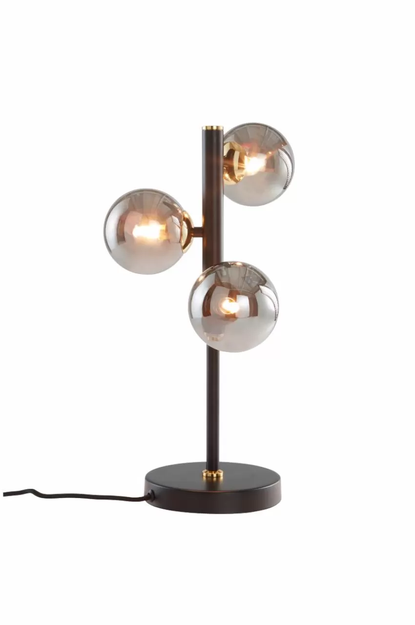 Bordslampor*Jotex PALLAS Bordslampa Svart/guld/rökfärgat glas