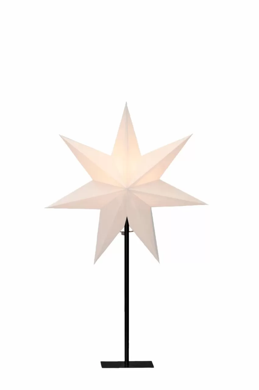 Julbelysning*Jotex Pappersstjärna Metallfot Höjd 65 Cm Vit